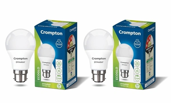 Crompton Dyna Ray 9W Round B22 LED Cool Day Light Pack 
