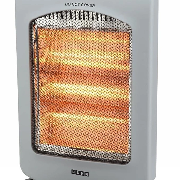 USHA 4003 1200 Watt 3 Rod Halogen Heater with Auto Oscillation Feature and Safety Mesh(Grey) - WHITE