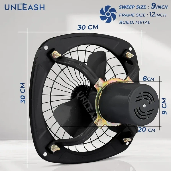 HIGH SPEED   9 inch (230 MM) Metal Exhaust Fan For Kitchen, Exhaust Fan For Bathroom Kitchen Exhaust Fan, Bathroom Exhaust Fan Ventilation Fan (Black)