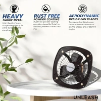 HIGH SPEED   9 inch (230 MM) Metal Exhaust Fan For Kitchen, Exhaust Fan For Bathroom Kitchen Exhaust Fan, Bathroom Exhaust Fan Ventilation Fan (Black)