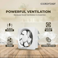 POLAR Colorbot Ecoz BLDC Exhaust Fan 10 inches | 250mm | Suitable for Bathroom, Kitchen | Easy to Clean | Copper Motor | Noiseless | 2+1 Years Warranty (White) - POLAR, WHITE