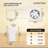 POLAR Colorbot Ecoz BLDC Exhaust Fan 10 inches | 250mm | Suitable for Bathroom, Kitchen | Easy to Clean | Copper Motor | Noiseless | 2+1 Years Warranty (White) - POLAR, WHITE