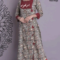 Women Rayon Slub Flared Printed Yellow Kurti - all