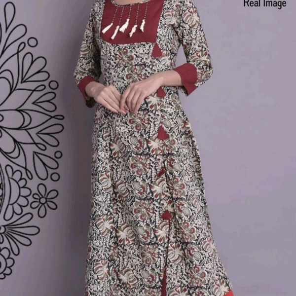Women Rayon Slub Flared Printed Yellow Kurti - all