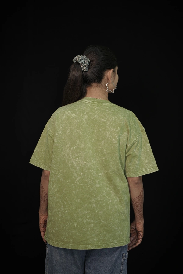 MutantCobra Light Olive - Acid Wash Oversized T-shirt - M, Wild Willow
