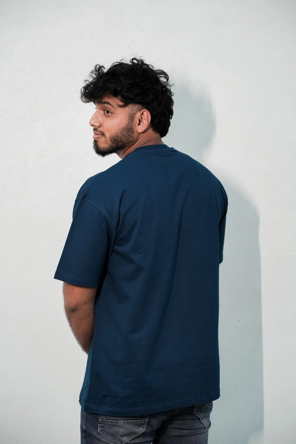 Mutantcobra Plain Petrol Blue - Unisex Oversized T - shirts 100% Premium Cotton - L
