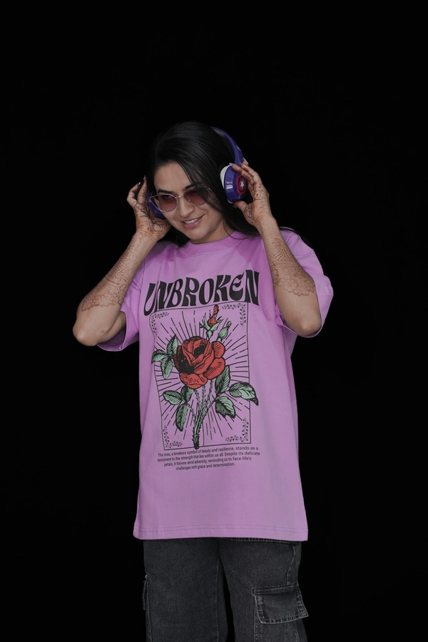 Mutantcobra Unbroken- Oversized T-Shirt 100% Premium Cotton - L, Lavender