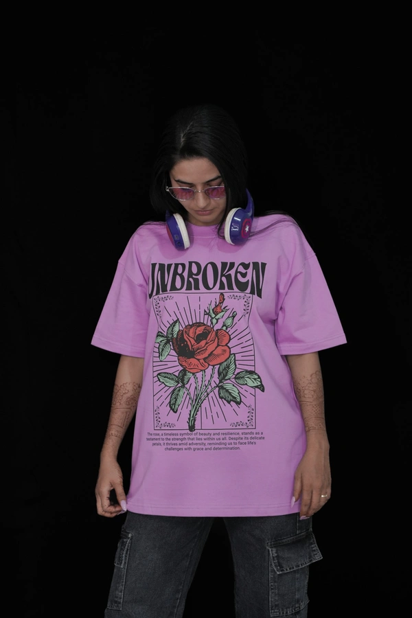 Mutantcobra Unbroken- Oversized T-Shirt 100% Premium Cotton - L, Lavender