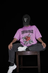 Mutantcobra Unbroken- Oversized T-Shirt 100% Premium Cotton - L, Lavender