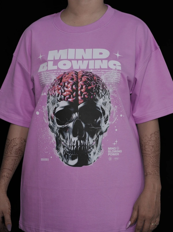 Mutantcobra Mind Blowing - Unisex Oversized T-Shirt 100% Premium Cotton - M, Lavender