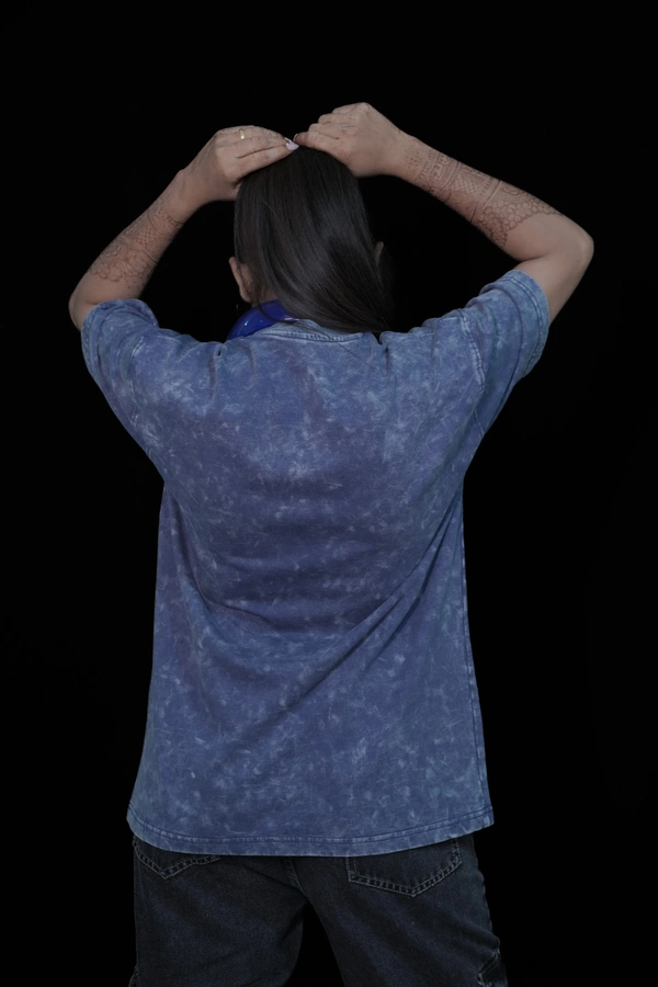 Mutantcobra Butterfly-Denim Blue - Acid Wash Oversized T-shirt - M
