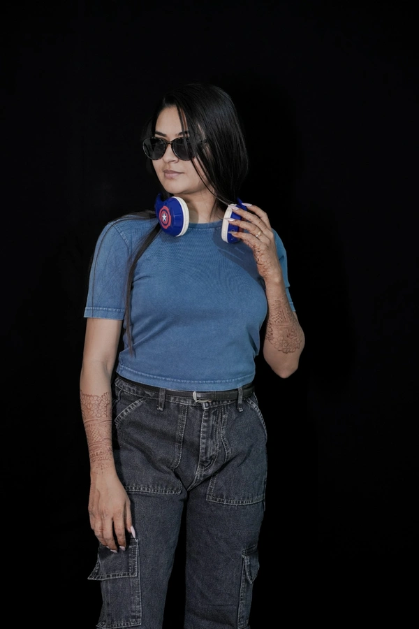 Mutantcobra Plain Baby Tee - Vintage Blue - M