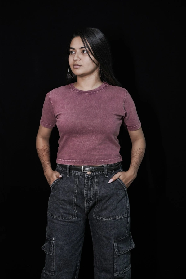 Mutantcobra Plain Baby Tee- Vintage Maroon - M
