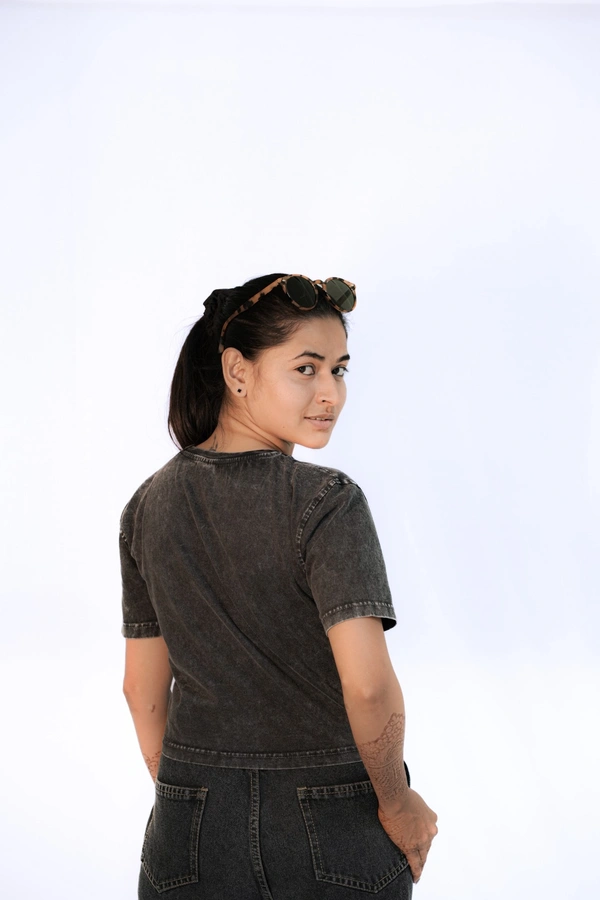 Mutantcobra Plain Baby Tee - vintage Black - M