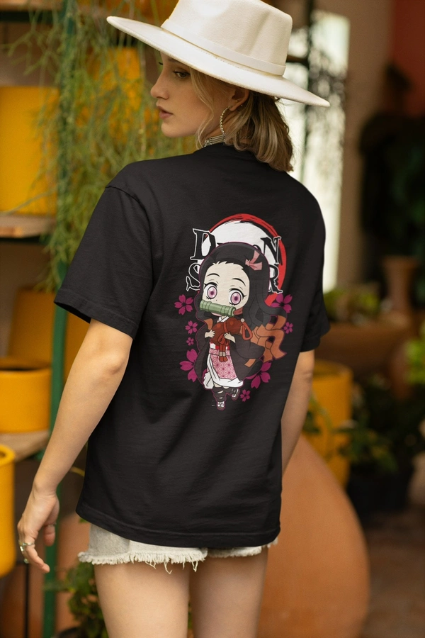 MutantCobra Nezuko - Unisex Oversized 100% Premium Cotton - Black, M