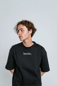 Mutantcobra Basic-Unisex Oversized T-Shirt 100% Premium Cotton - M, Black
