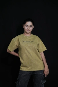 Mutantcobra Minimal- Light Olive, Acid Wash Oversized T-Shirt - S, Wild Willow