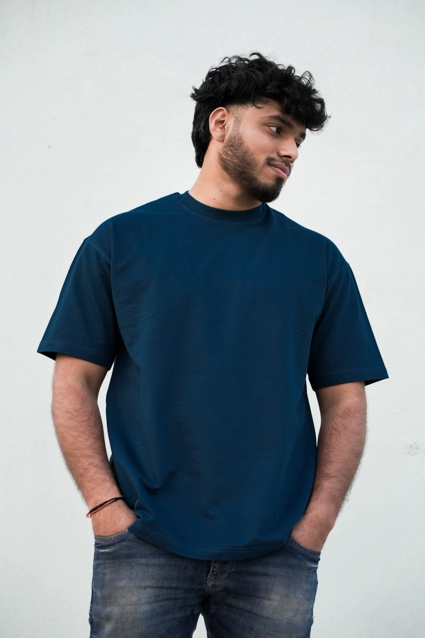 Mutantcobra Plain Petrol Blue - Unisex Oversized T - shirts 100% Premium Cotton - L