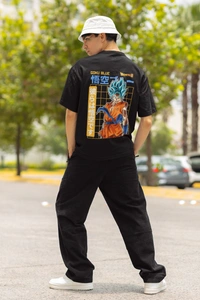 Mutantcobra Goku Blue - Unisex Oversized T-Shirt 100% Premium Cotton - S, Black
