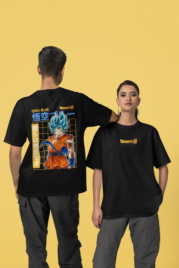 Mutantcobra Goku Blue - Unisex Oversized T-Shirt 100% Premium Cotton - S, Black