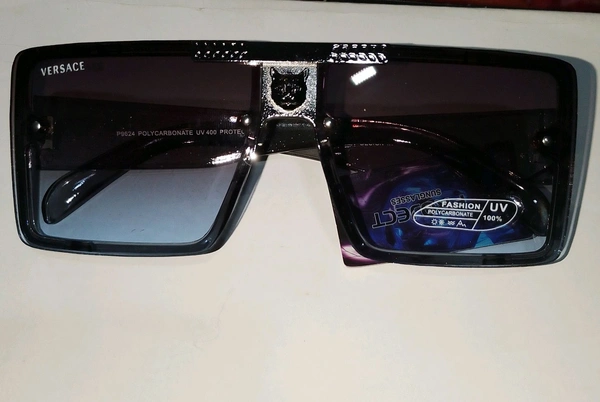 Men Glass Sunglasses With Glass Quality  - Black, Free Size