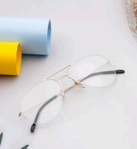 Golden Frame Sunglasses  - White, Free Size