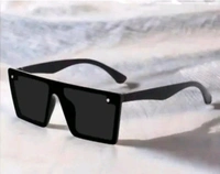 Men Black Leather Sunglasses  - Black, Free Size