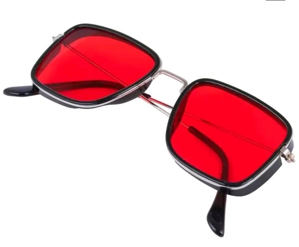 Men Retro Red Sunglasses  - Red, Free Size