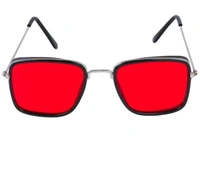 Men Retro Red Sunglasses  - Red, Free Size