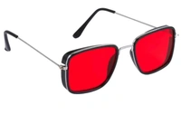 Men Retro Red Sunglasses  - Red, Free Size