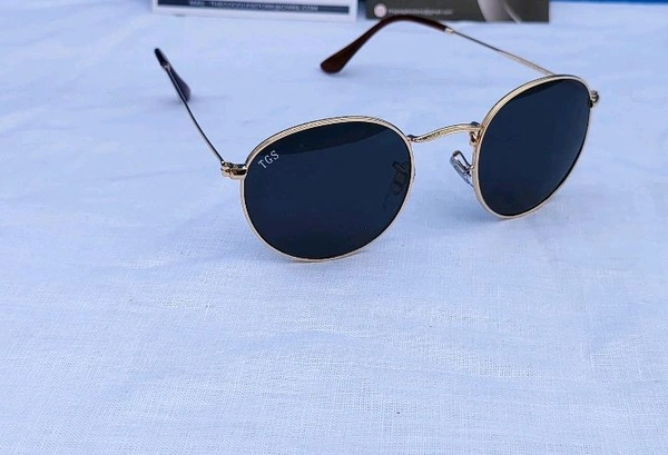 Golden Sunglasses With Black Frame - Free Size, Gold