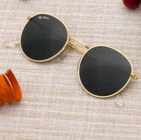 Golden Sunglasses With Black Frame - Free Size, Gold