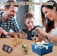 9 Pcs Metal Brain Teaser, Unlock Interlocking Puzzle Adult IQ Education Smart Puzzle, Puzzles Teaser 3D Steel Puzzle Toys for Adults. (Magic)