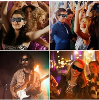 AUGEN LED Glasses, Bluetooth APP Connected LED Display Smart Glasses USB Rechargeable DIY Funky Eyeglasses for Party Club DJ Halloween Christmas(Text, Graffiti, Animation, Music Rhythm)