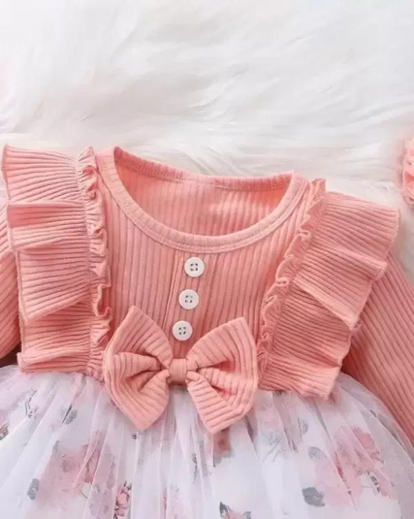  PAESANO ENTREPRISE Baby Girls Festive/Wedding Dress (Pink, Full Sleeve)