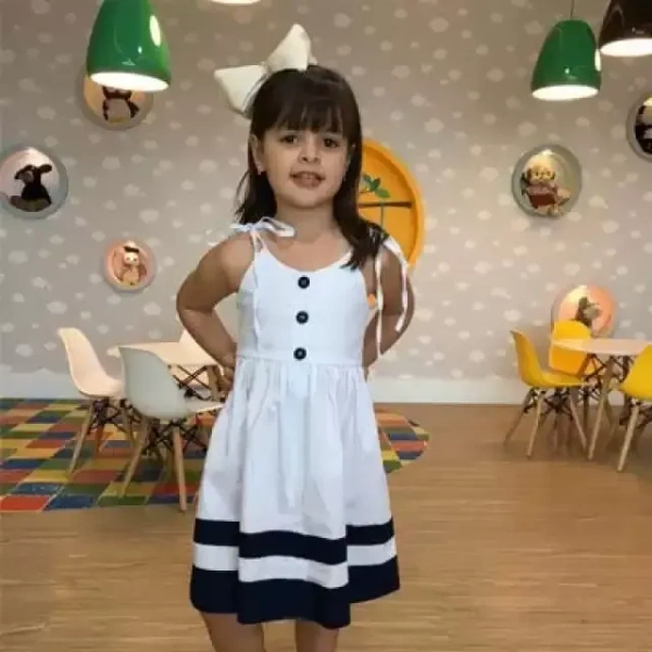  srapo Baby Girls Above Knee Casual Dress (Light Blue, Sleeveless)
