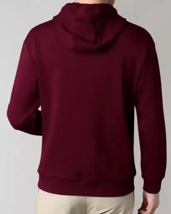  Hooded Neck Solid Men Maroon T-Shirt