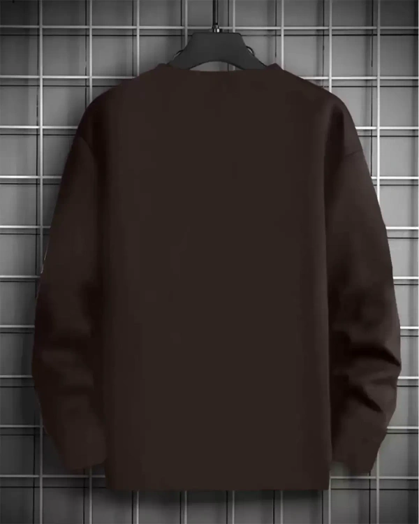  Round Neck Printed Men Brown T-Shirt