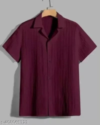  Self Design, Solid Men Self Design, Solid Casual Maroon Shirt