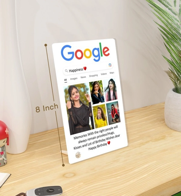 Kraftify Personalised 5 Photos trending Google Frame for Birthday, Anniversary, Wedding, Valentine day, Love Personalized Collage  Google Photo Frame For Gifting