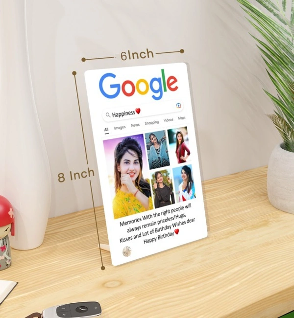 Kraftify Personalised 5 Photos trending Google Frame for Birthday, Anniversary, Wedding, Valentine day, Love Personalized Collage  Google Photo Frame For Gifting