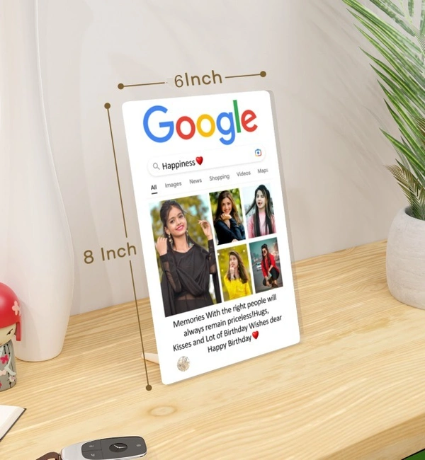 Kraftify Personalised 5 Photos trending Google Frame for Birthday, Anniversary, Wedding, Valentine day, Love Personalized Collage  Google Photo Frame For Gifting