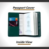 Krafitfy Customised Name & Charm Leather Passport Cover Holder for Men & Women | Personalised Birthday Gifts for Men