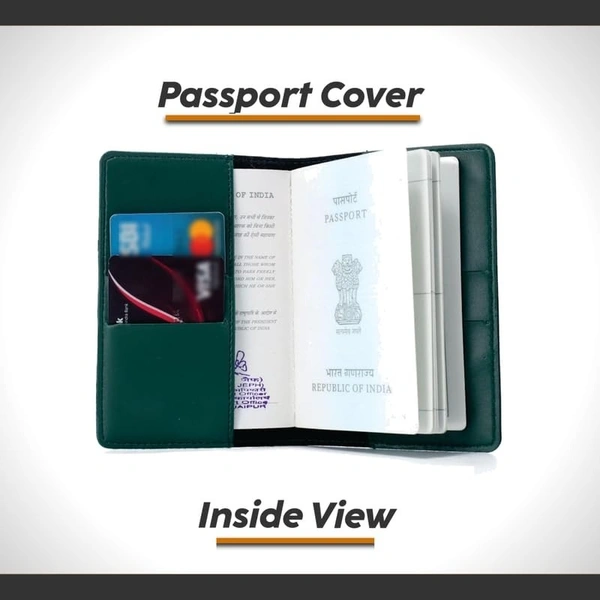 Krafitfy Customised Name & Charm Leather Passport Cover Holder for Men & Women | Personalised Birthday Gifts for Men