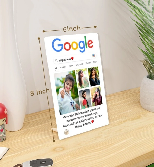 Kraftify Personalised 5 Photos trending Google Frame for Birthday, Anniversary, Wedding, Valentine day, Love Personalized Collage  Google Photo Frame For Gifting