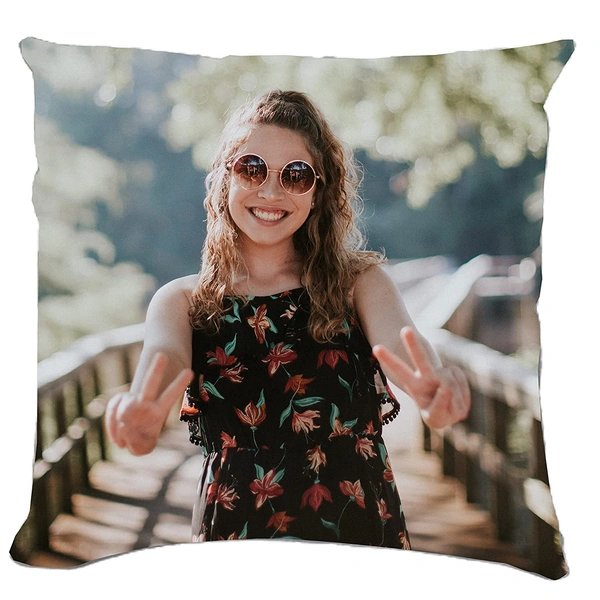 Kraftify Personalised Photo Cushion 12 X 12 Inch with 4 to 9 Photo Collage Personalized Best Gift for Love, Anniversary, Wedding, Couple, Birthday, Etc.
