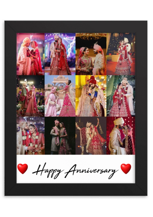 Krafitfy Kraftify  Personalized 1 Photo Collage Vertical Frame For Birthday, Anniversary, Wedding Gift, Personalized Collage Gift, Wall Photo Frame (13X10, Black) (A4 Size Photo Print) Please Send Name as per given instruction on image number 2) - 13 * 10 Inch