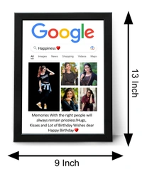 Krafitfy Kraftify Personalized 5 Photos trending Google Frame for Anniversary, Wedding, Valentine day, Love Personalized Collage Gift, Wall Photo Frame (13X10, Black) For Photo Print Please Send Photo as per given instruction on image number 2. - 13 x 10 Inch