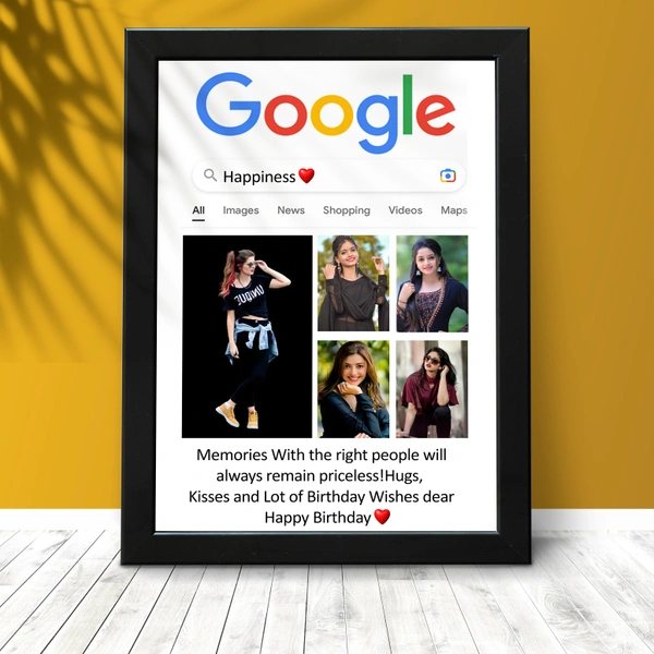 Krafitfy Kraftify Personalized 5 Photos trending Google Frame for Anniversary, Wedding, Valentine day, Love Personalized Collage Gift, Wall Photo Frame (13X10, Black) For Photo Print Please Send Photo as per given instruction on image number 2. - 13 x 10 Inch