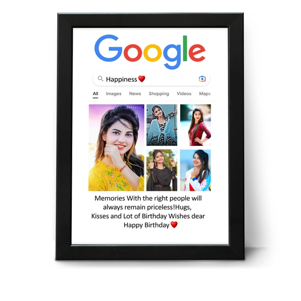 Krafitfy Kraftify Personalized 5 Photos trending Google Frame for Anniversary, Wedding, Valentine day, Love Personalized Collage Gift, Wall Photo Frame (13X10, Black) For Photo Print Please Send Photo as per given instruction on image number 2. - 13 x 10 Inch